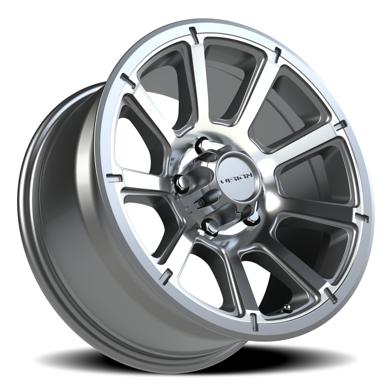 Vision Wheel 353 Gunmetal Machined Face 17x8.5 -6 5x127mm 78.1mm - Wheelwiz