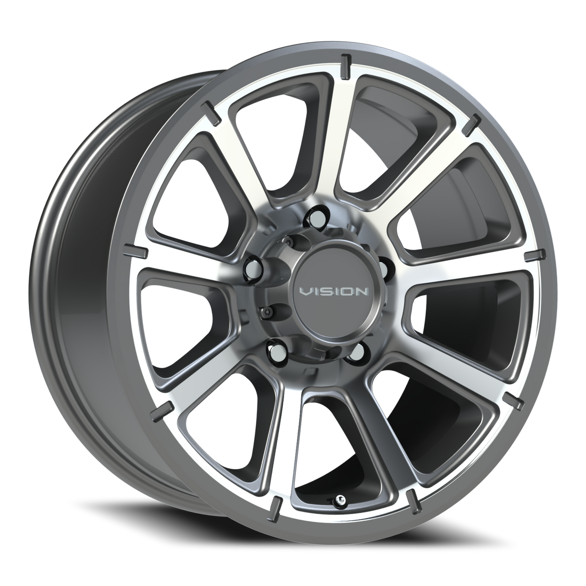 Vision Wheel 353 Gunmetal Machined Face 18x9 +12 5x150mm 110.2mm - Wheelwiz