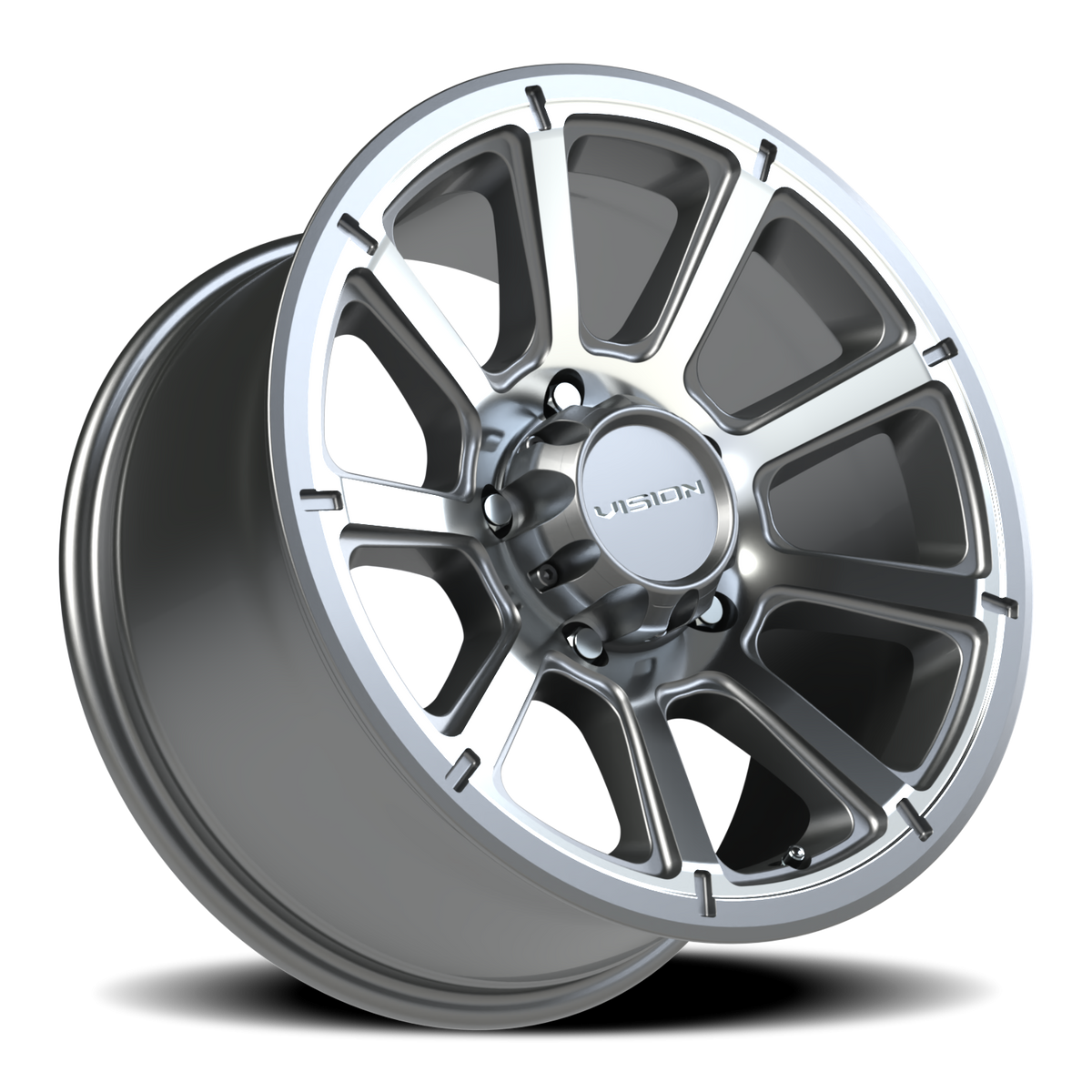Vision Wheel 353 Gunmetal Machined Face 18x9 +12 5x150mm 110.2mm - Wheelwiz