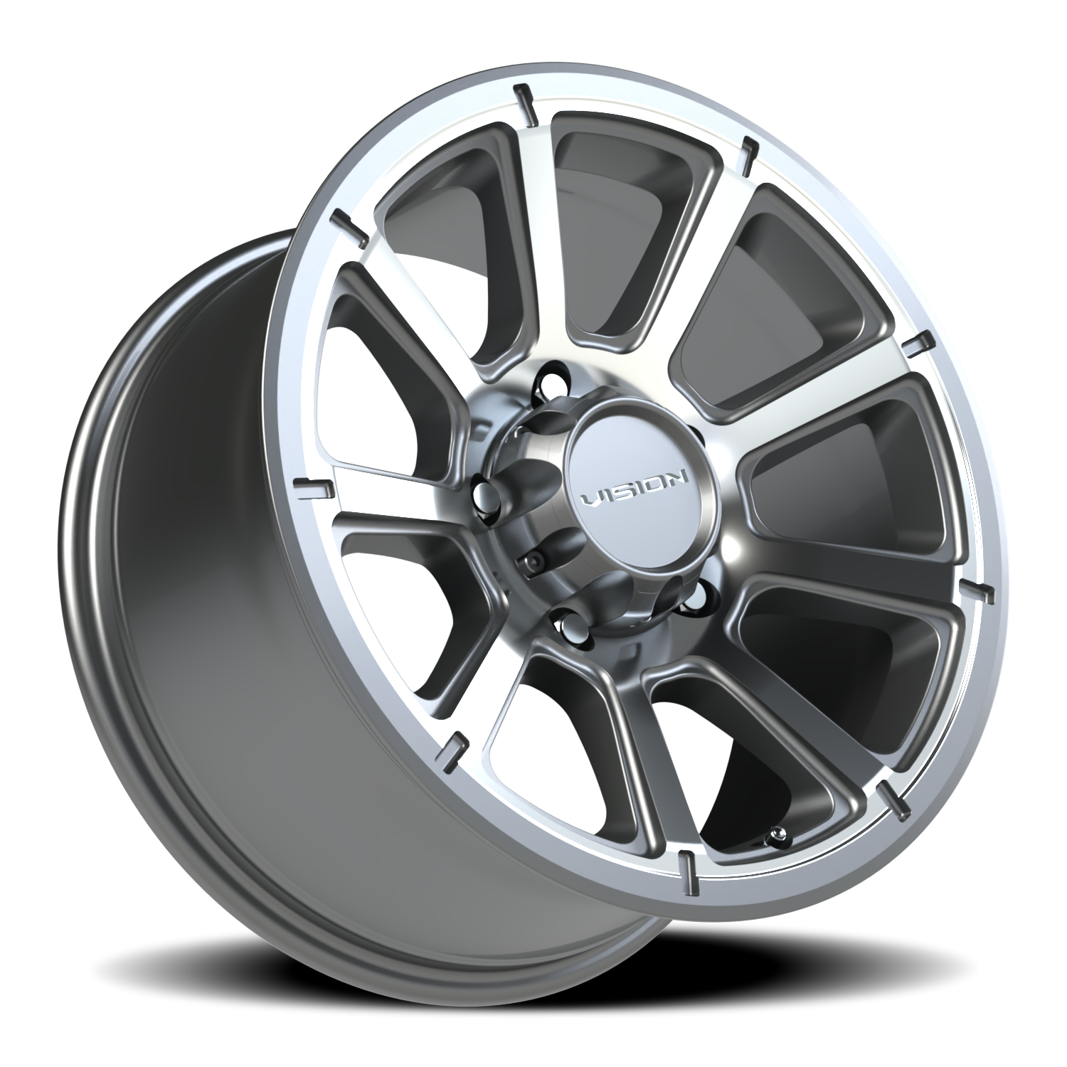 Vision Wheel 353 Gunmetal Machined Face 18x9 +12 5x150mm 110.2mm - Wheelwiz