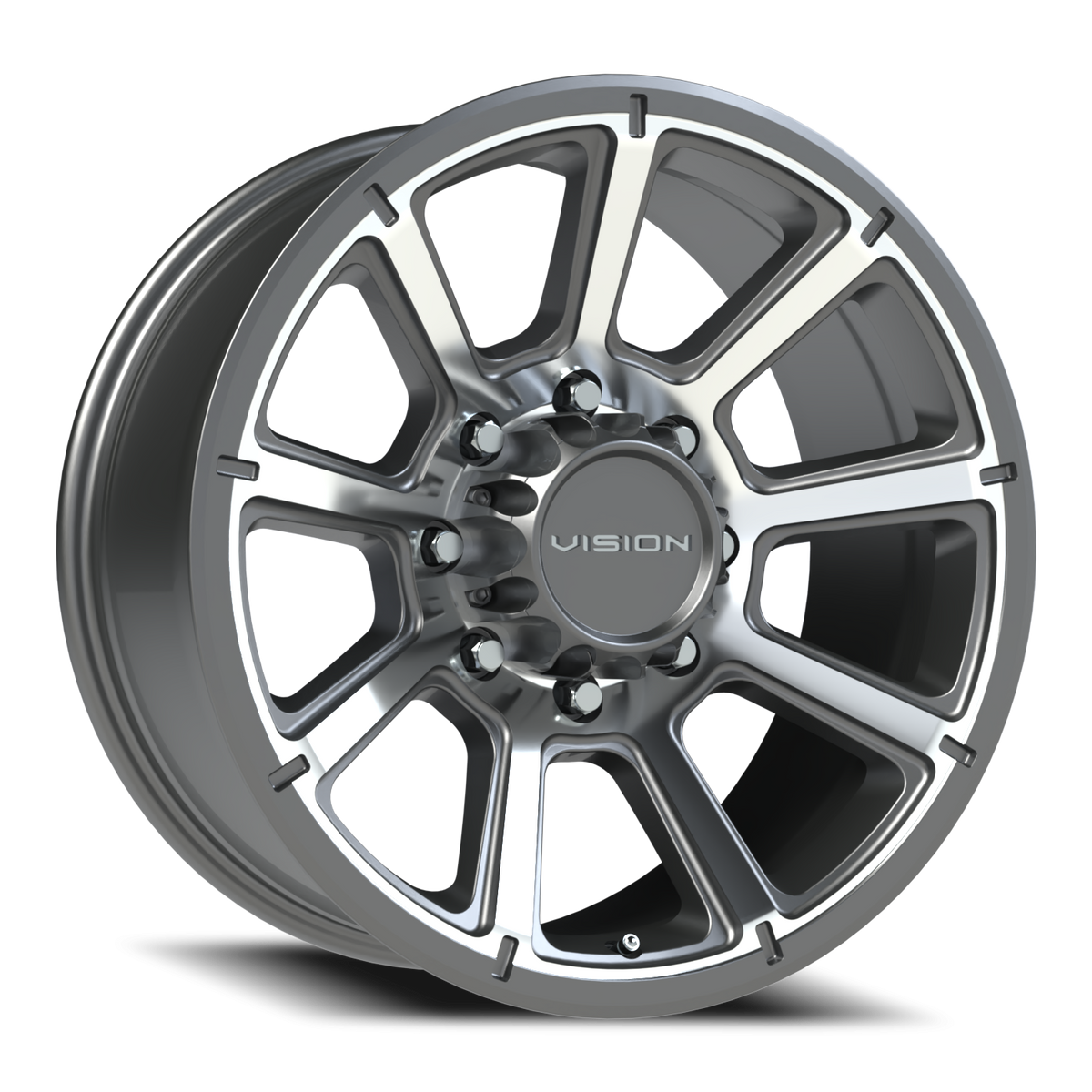 Vision Wheel 353 Gunmetal Machined Face 20x9 +12 8x180mm 124.2mm - Wheelwiz