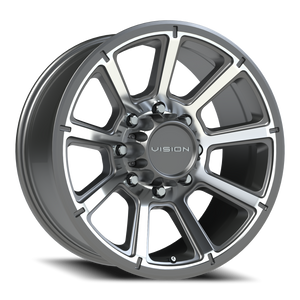 Vision Wheel 353 Gunmetal Machined Face 20x9 +12 8x180mm 124.2mm - Wheelwiz