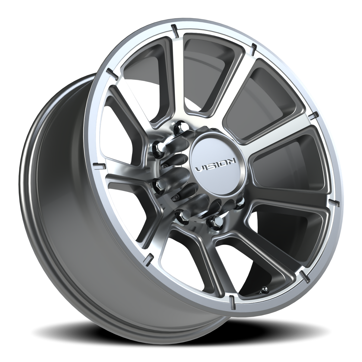 Vision Wheel 353 Gunmetal Machined Face 20x9 +12 8x180mm 124.2mm - Wheelwiz