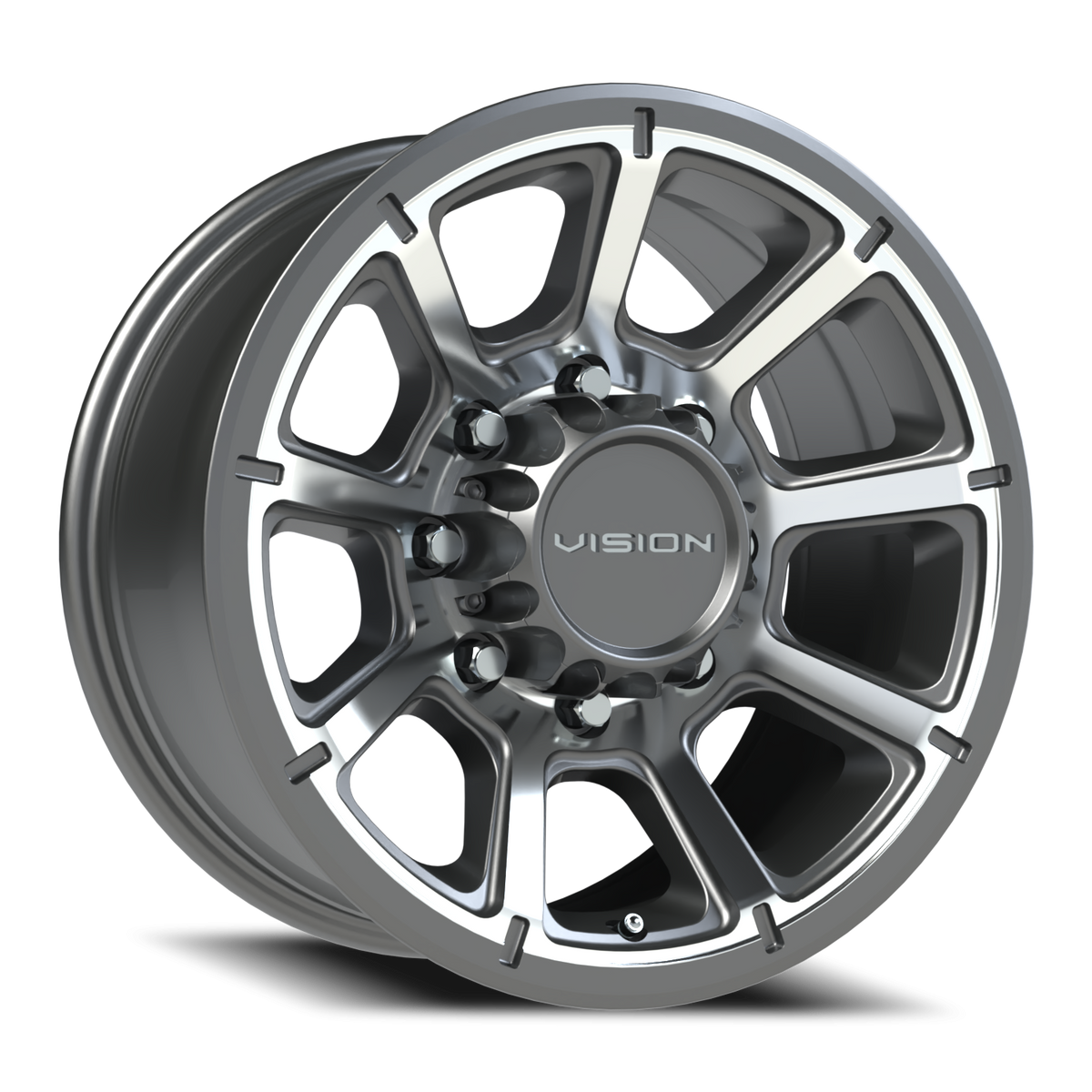 Vision Wheel 353 Gunmetal Machined Face 17x8.5 +18 8x170mm 125.2mm - Wheelwiz