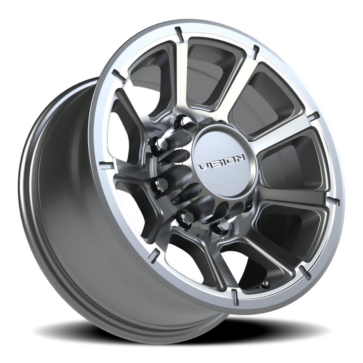 Vision Wheel 353 Gunmetal Machined Face 17x8.5 +18 8x170mm 125.2mm - Wheelwiz
