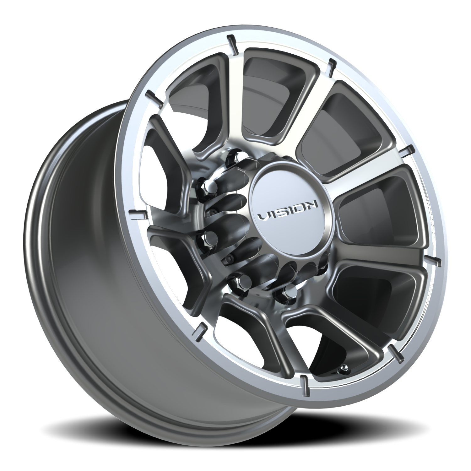 Vision Wheel 353 Gunmetal Machined Face 17x8.5 +18 8x170mm 125.2mm - Wheelwiz