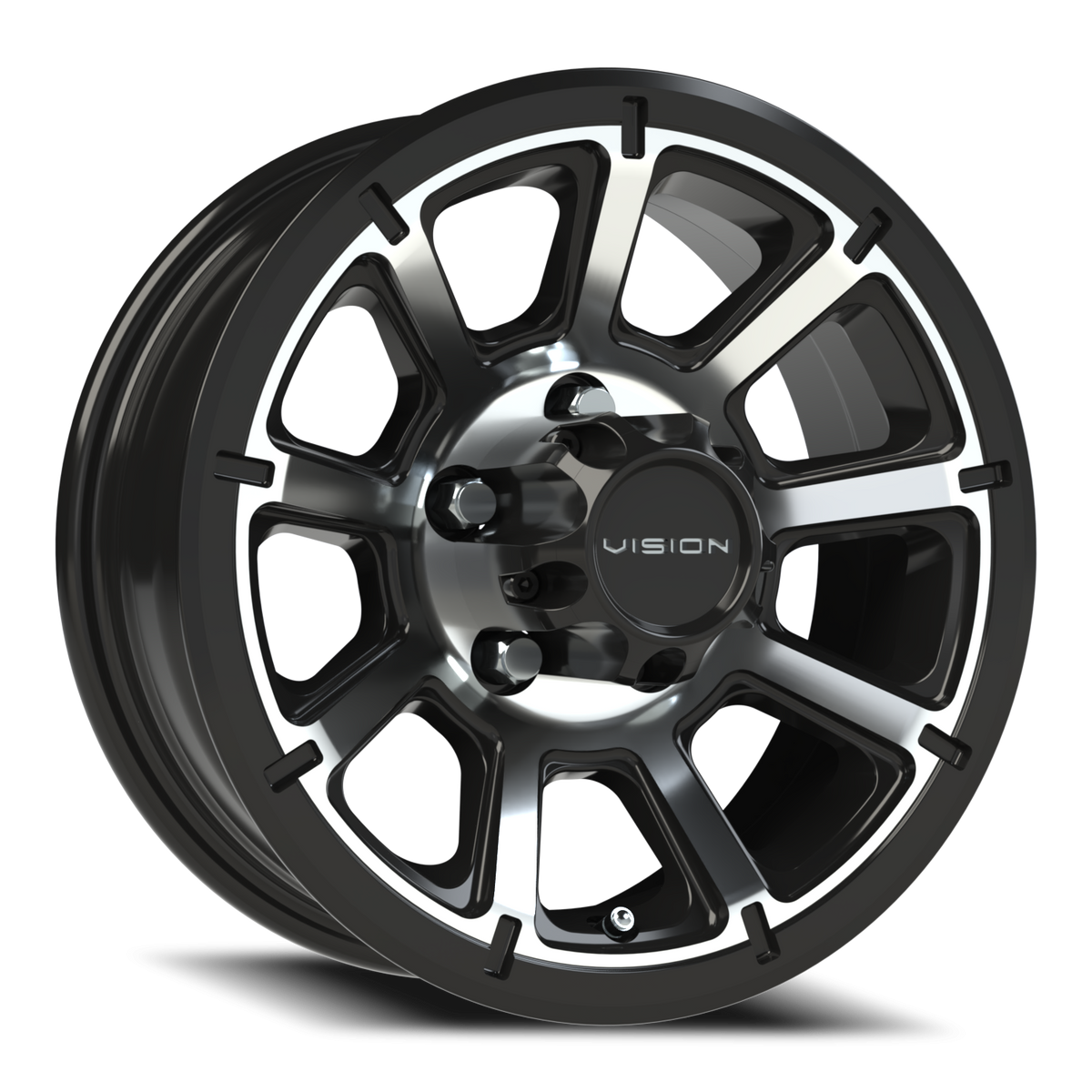 Vision Wheel 353 Gloss Black Machined Face 14x5.5 0 5x114.3mm 83mm - Wheelwiz