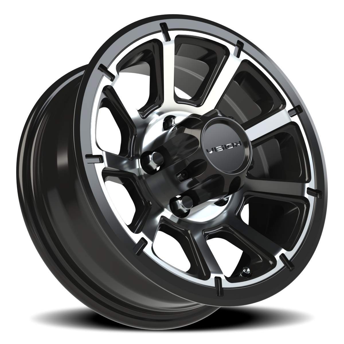Vision Wheel 353 Gloss Black Machined Face 14x5.5 0 5x114.3mm 83mm - Wheelwiz