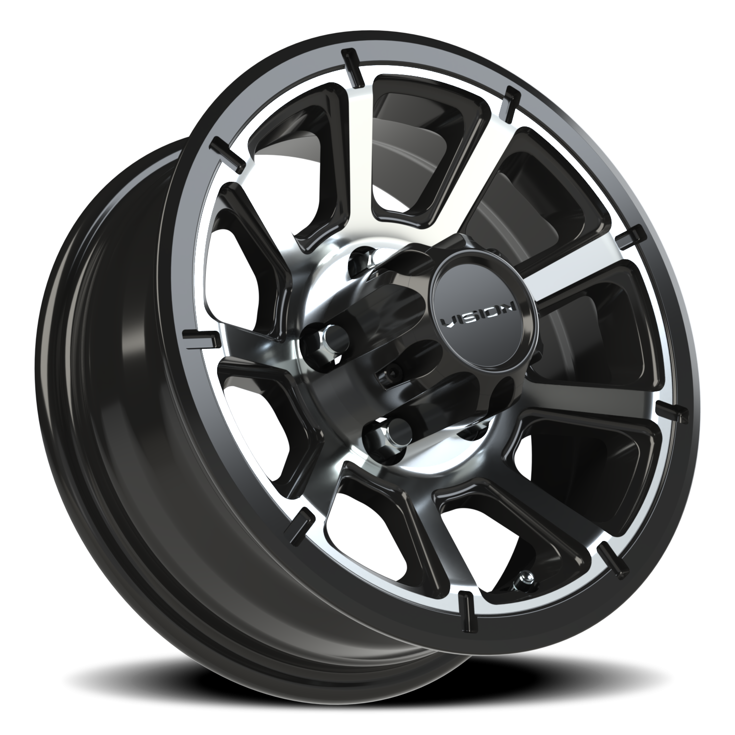 Vision Wheel 353 Gloss Black Machined Face 14x5.5 0 5x114.3mm 83mm - Wheelwiz