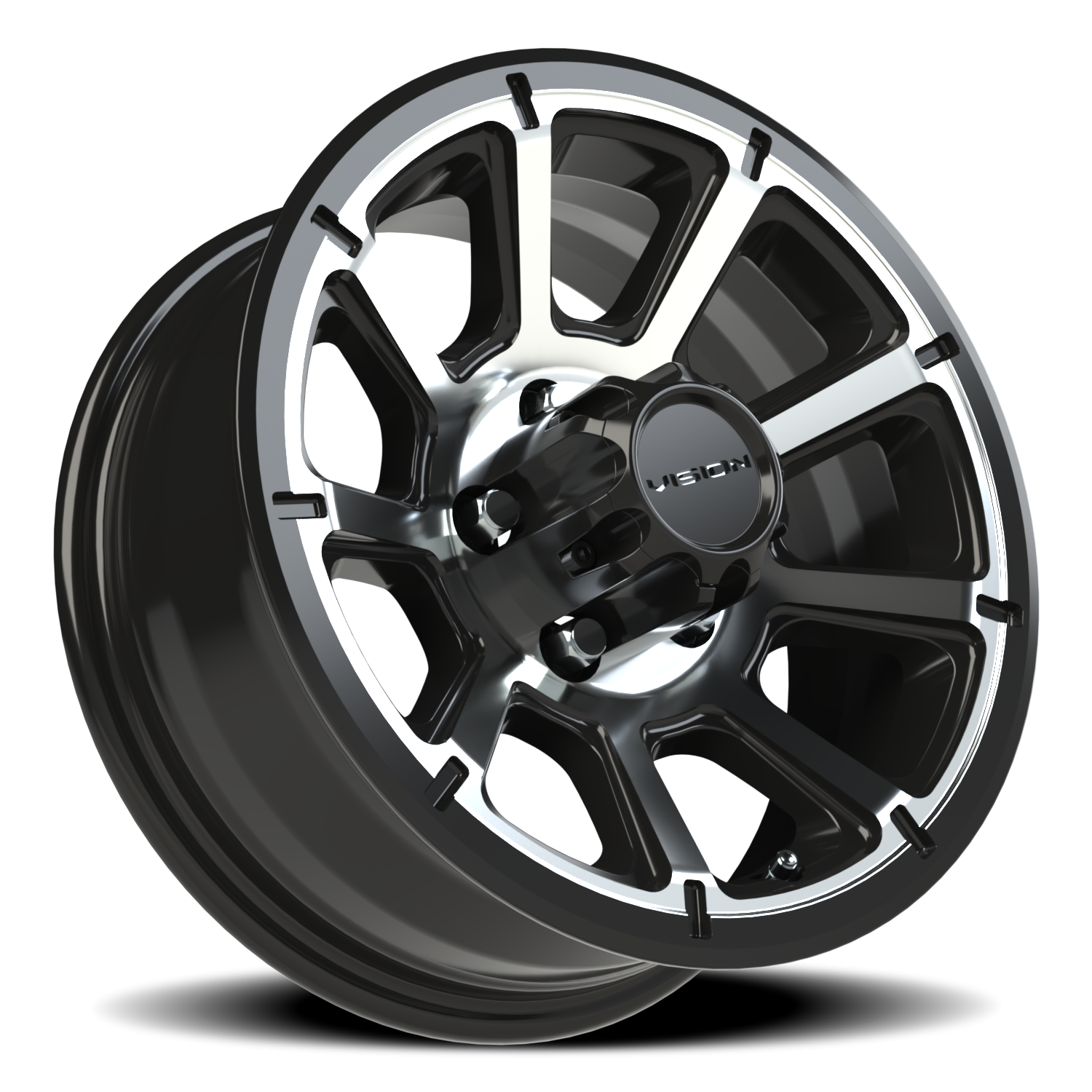Vision Wheel 353 Gloss Black Machined Face 15x6 0 5x114.3mm 83mm - Wheelwiz