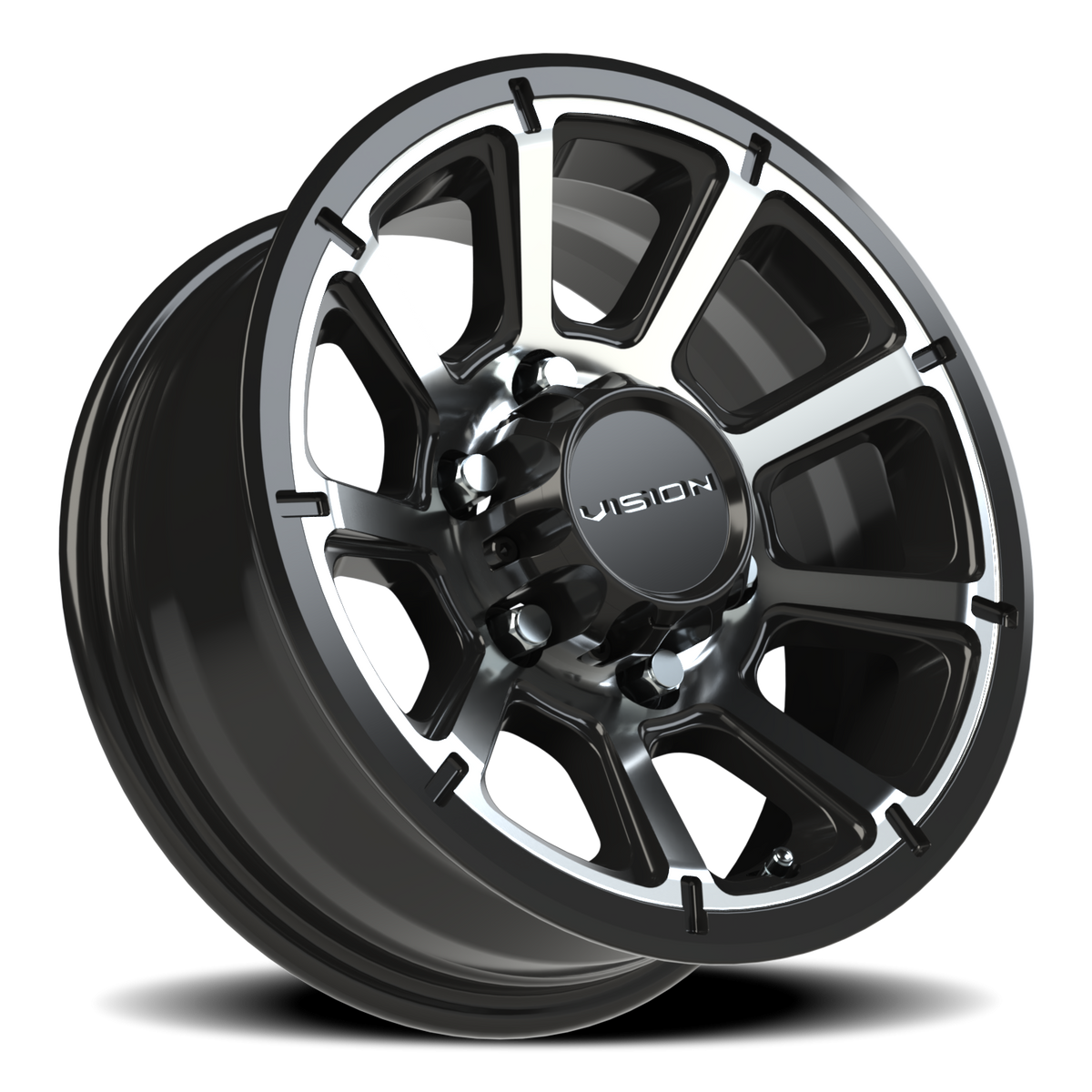 Vision Wheel 353 Gloss Black Machined Face 15x6 0 6x139.7mm 108mm - Wheelwiz