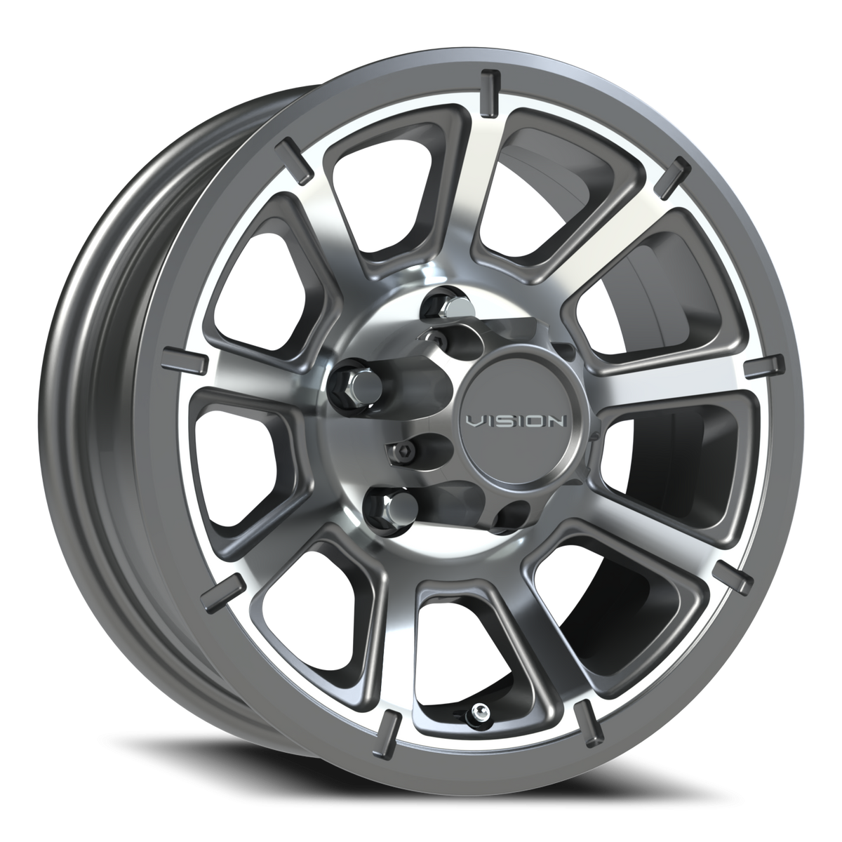Vision Wheel 353 Gunmetal Machined Face 14x5.5 0 5x114.3mm 83mm - Wheelwiz