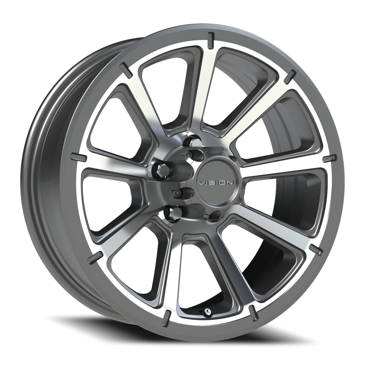 Vision Wheel 353 Gunmetal Machined Face 17x6.5 0 5x114.3mm 83mm - Wheelwiz