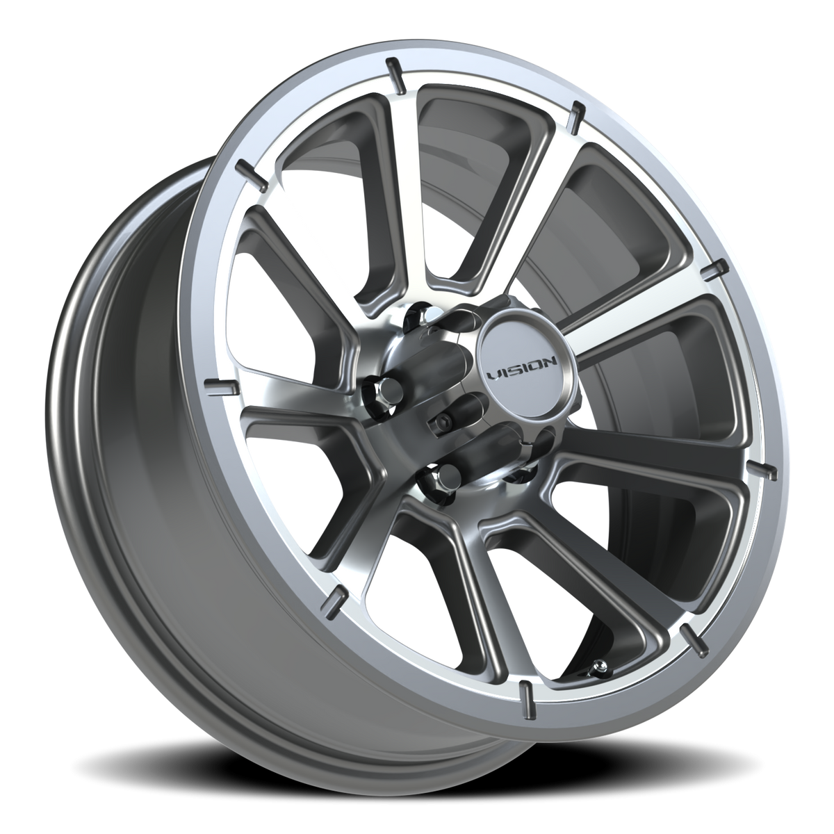 Vision Wheel 353 Gunmetal Machined Face 17x6.5 0 5x114.3mm 83mm - Wheelwiz