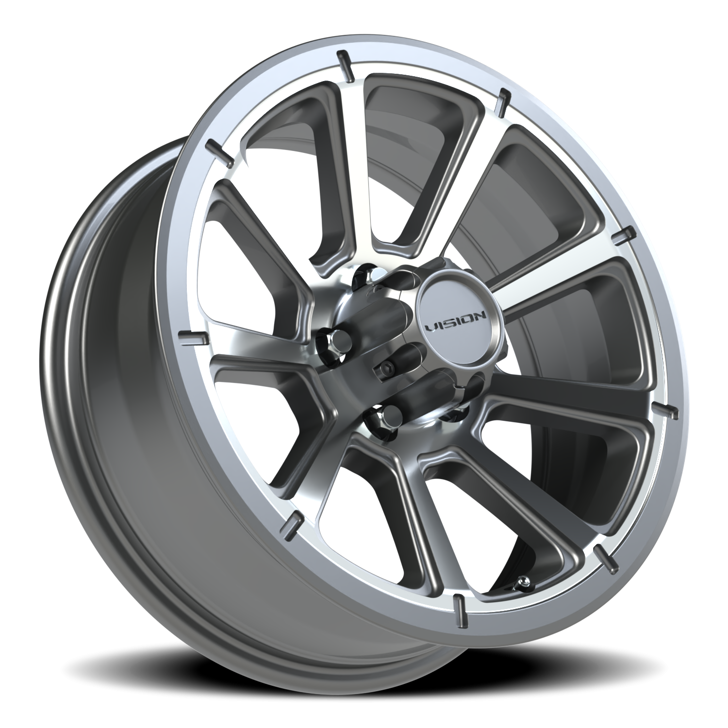 Vision Wheel 353 Gunmetal Machined Face 17x6.5 0 5x114.3mm 83mm - Wheelwiz