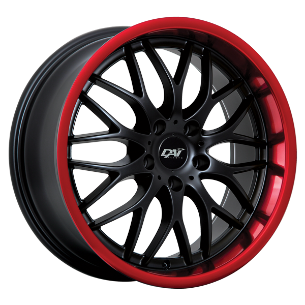 DAI PASSION Gloss Black - Red Lip  17x7.5 +45 5x114.3mm 73.1mm - WheelWiz