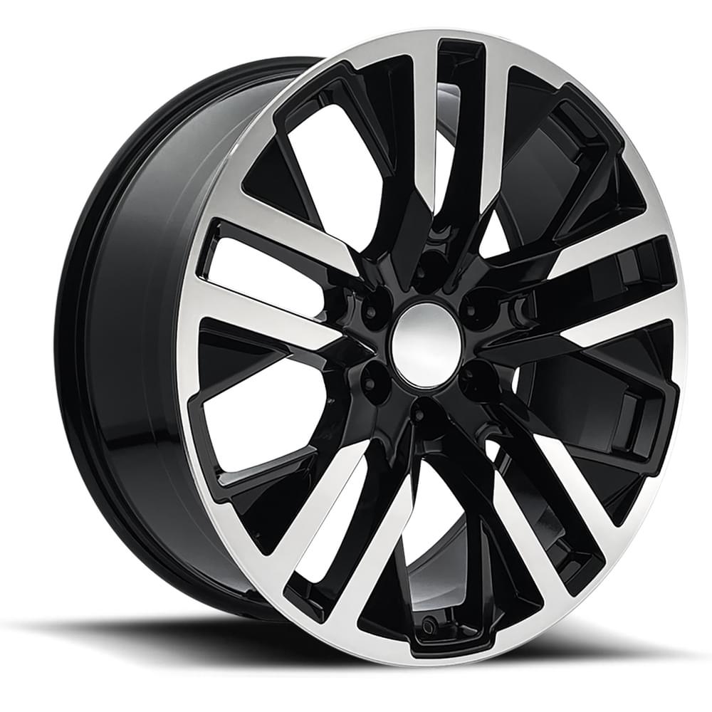 Factory Reproductions FR 96 Gloss Black Machine Face 22x9 +28 6x139.7mm 78.1mm