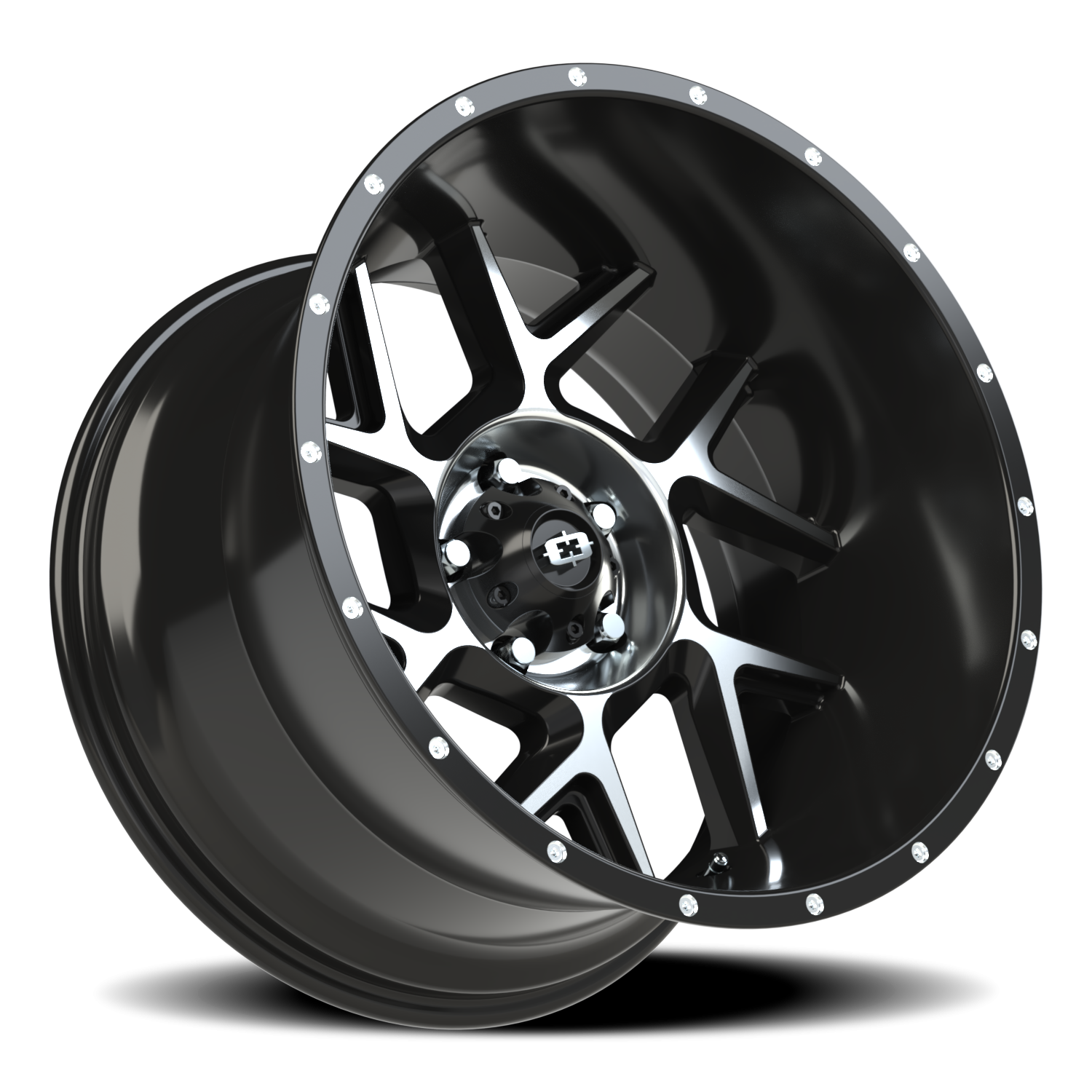 Vision Wheel 360 Gloss Black Machined Face 20x12 -51 5x127mm 78.1mm - Wheelwiz