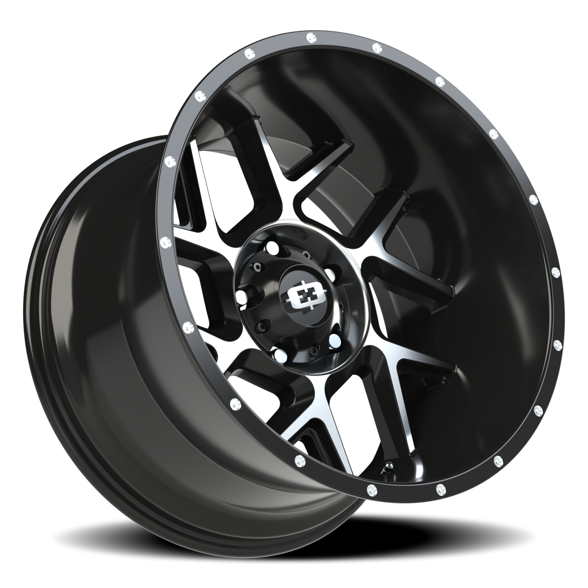 Vision Wheel 360 Gloss Black Machined Face 20x12 -51 5x139.7mm 108mm - Wheelwiz