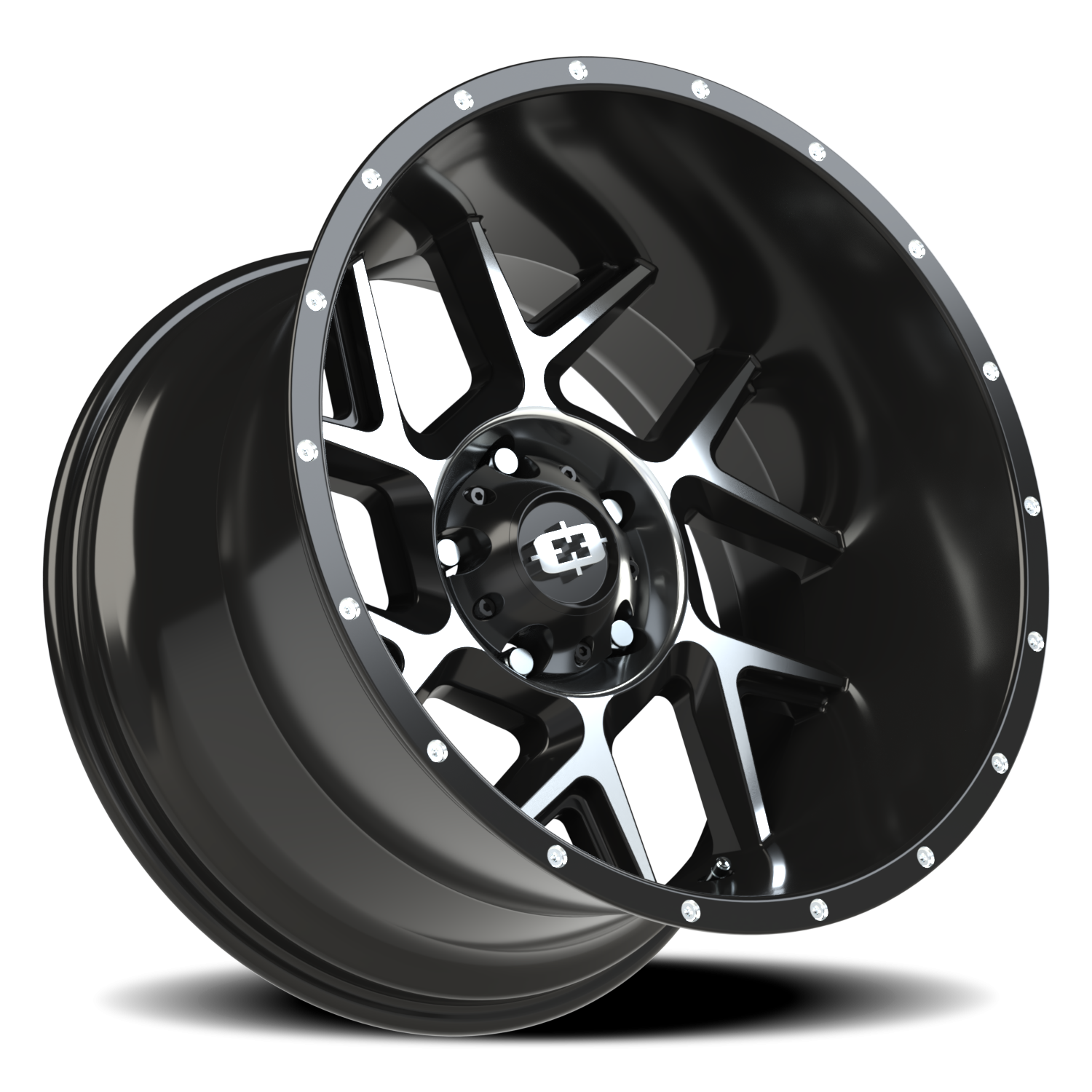 Vision Wheel 360 Gloss Black Machined Face 20x12 -51 5x139.7mm 108mm - Wheelwiz