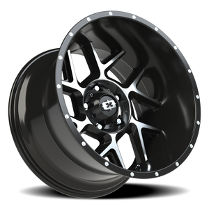 Vision Wheel 360 Gloss Black Machined Face 20x12 -51 5x139.7mm 108mm - Wheelwiz
