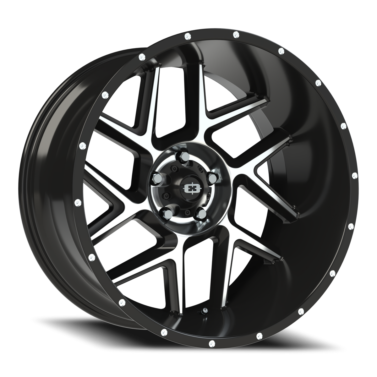 Vision Wheel 360 Gloss Black Machined Face 22x12 -51 5x127mm 78.1mm - Wheelwiz