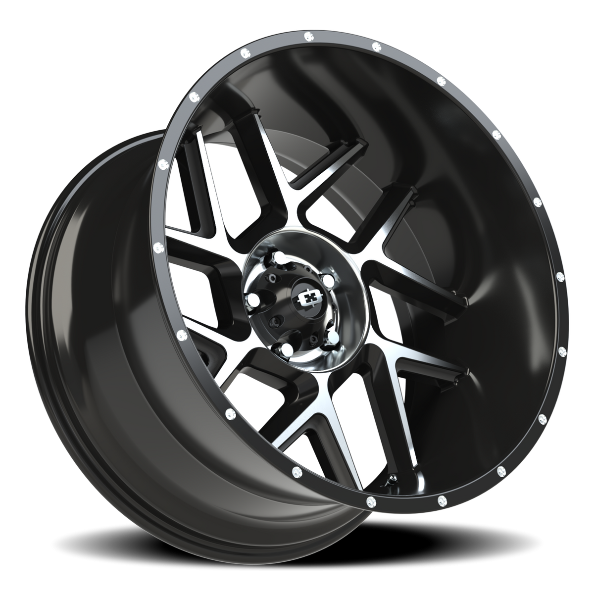 Vision Wheel 360 Gloss Black Machined Face 22x12 -51 5x127mm 78.1mm - Wheelwiz