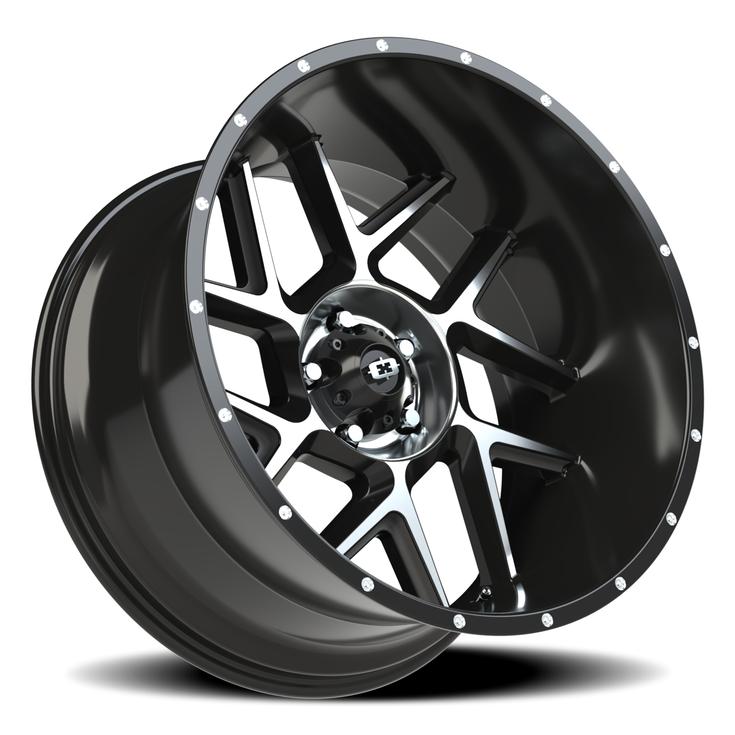 Vision Wheel 360 Gloss Black Machined Face 22x12 -51 5x127mm 78.1mm - Wheelwiz