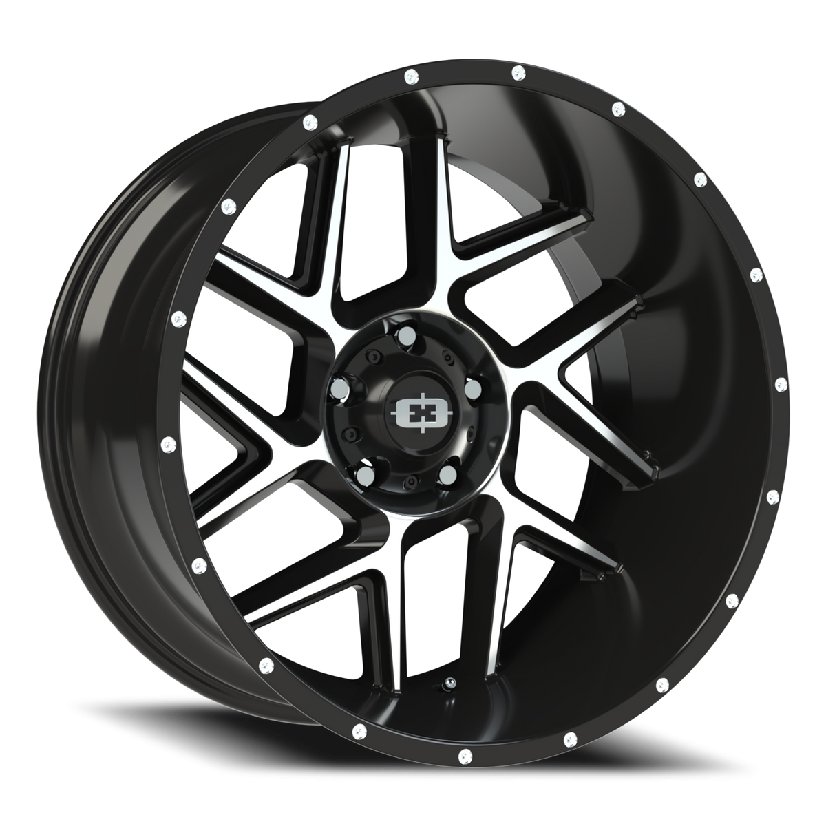 Vision Wheel 360 Gloss Black Machined Face 22x12 -51 5x139.7mm 108mm - Wheelwiz