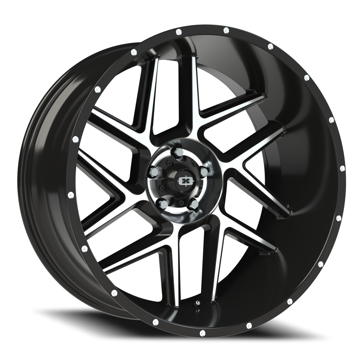 Vision Wheel 360 Gloss Black Machined Face 24x12 -51 5x127mm 78.1mm - Wheelwiz