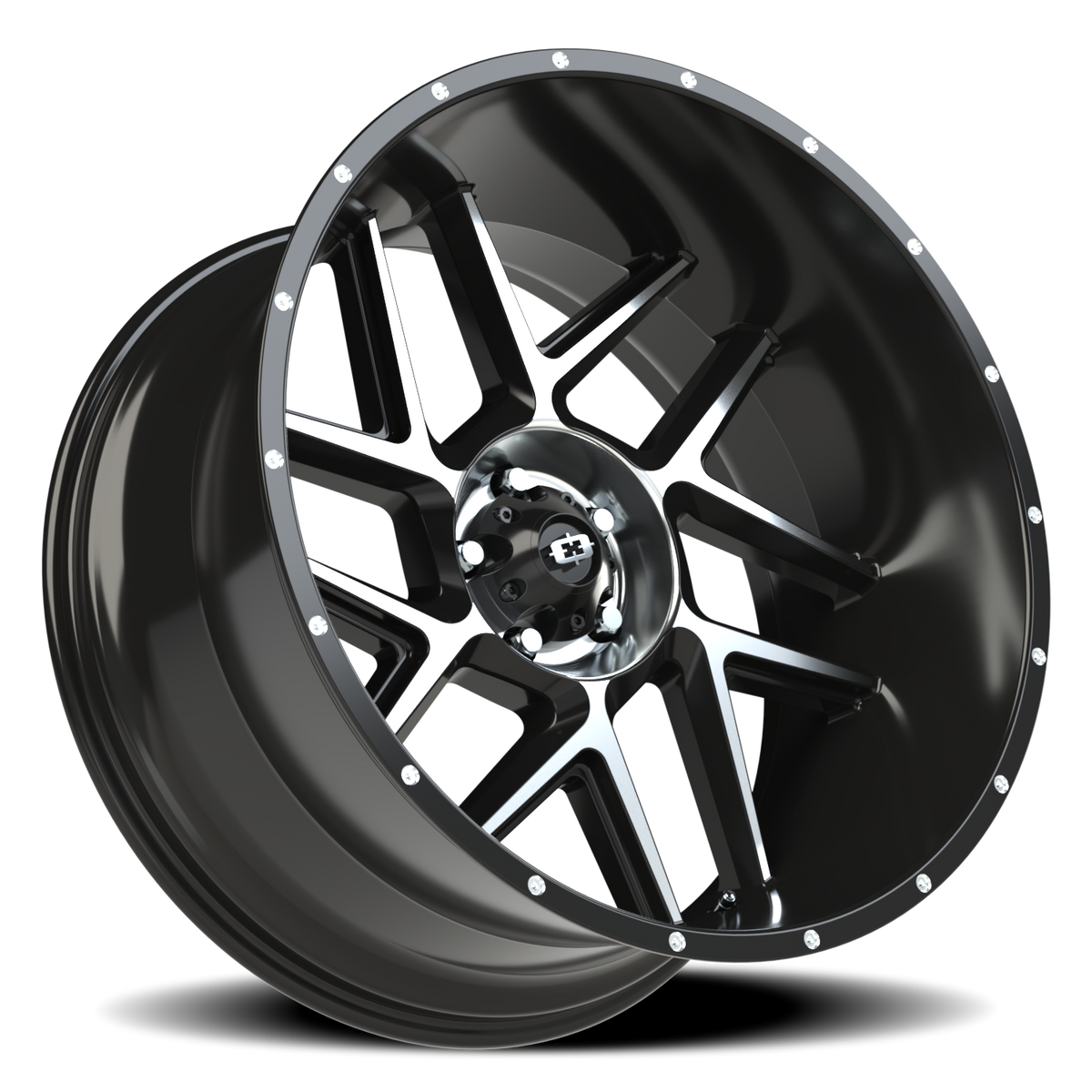 Vision Wheel 360 Gloss Black Machined Face 24x12 -51 5x127mm 78.1mm - Wheelwiz