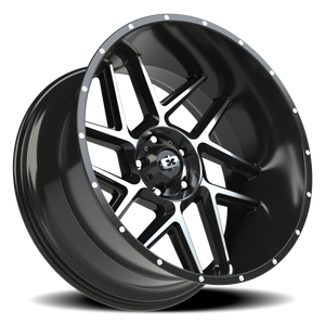Vision Wheel 360 Gloss Black Machined Face 24x12 -51 5x139.7mm 108mm - Wheelwiz