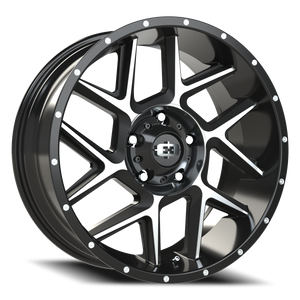 Vision Wheel 360 Gloss Black Machined Face 20x9 +12 5x139.7mm 108mm - Wheelwiz
