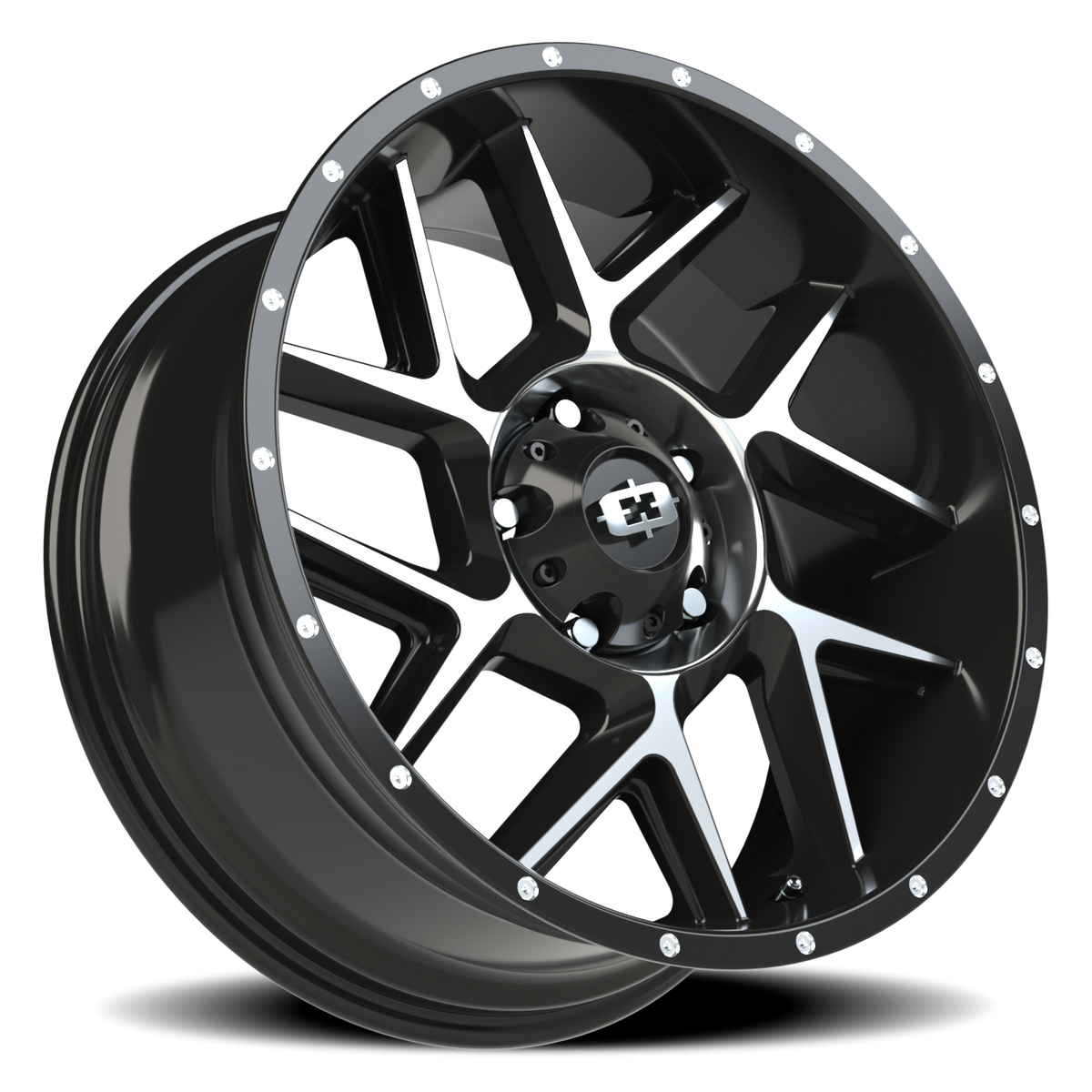 Vision Wheel 360 Gloss Black Machined Face 20x9 +12 5x139.7mm 108mm - Wheelwiz
