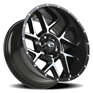 Vision Wheel 360 Gloss Black Machined Face 20x10 -29 6x139.7mm 106.2mm - Wheelwiz
