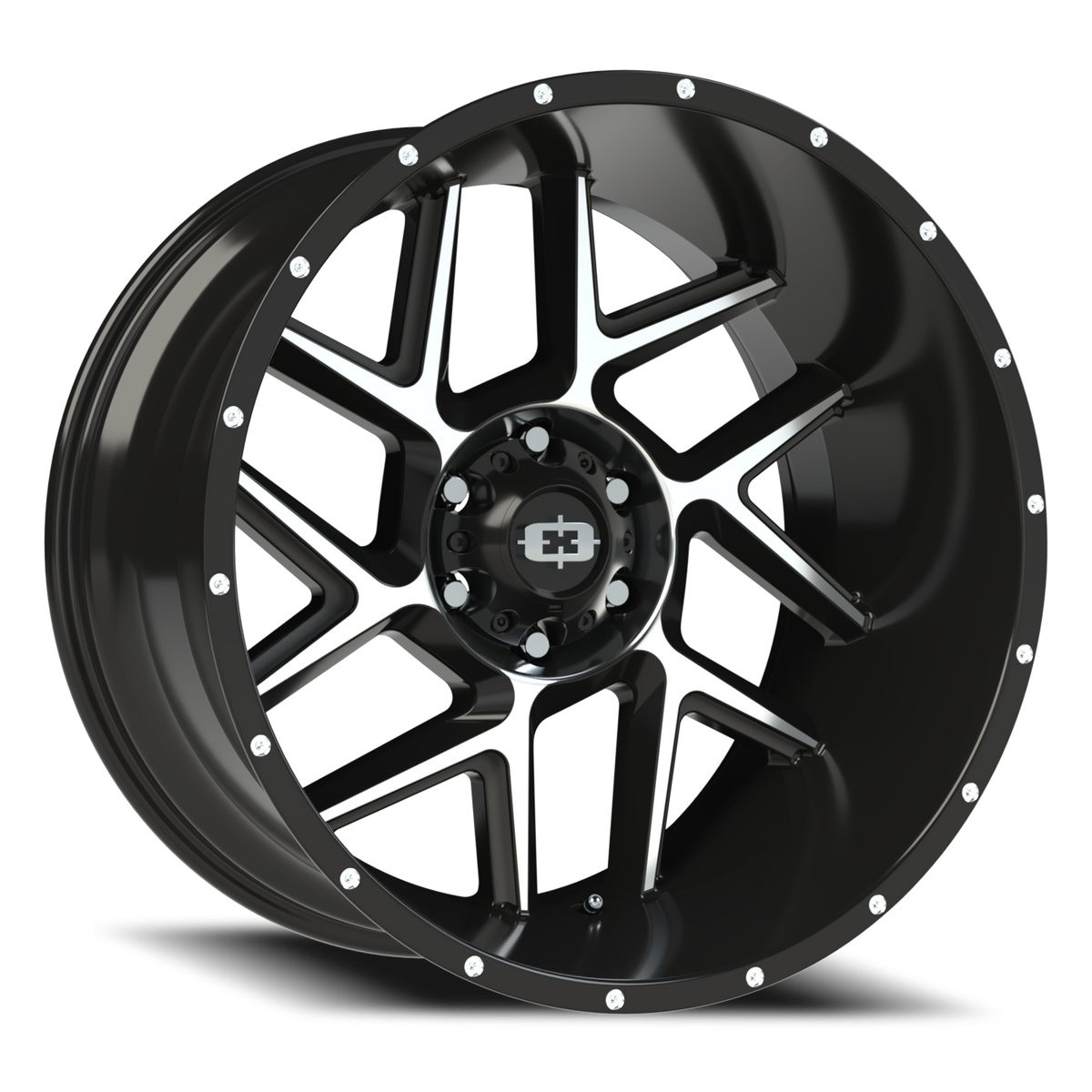 Vision Wheel 360 Gloss Black Machined Face 22x12 -57 6x139.7mm 106.2mm - Wheelwiz
