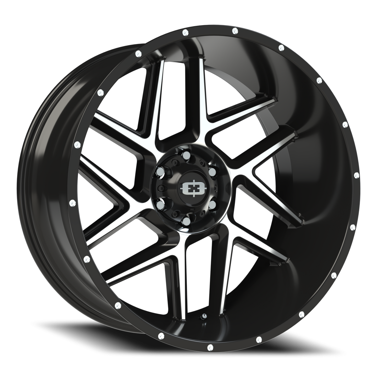Vision Wheel 360 Gloss Black Machined Face 24x12 -57 6x139.7mm 106.2mm - Wheelwiz