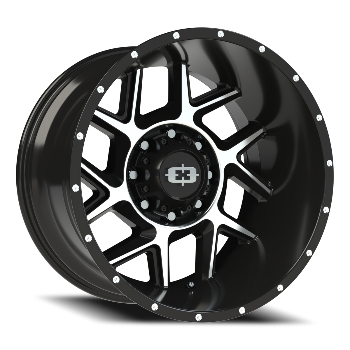 Vision Wheel 360 Gloss Black Machined Face 20x12 -51 8x165.1mm 125.2mm - Wheelwiz