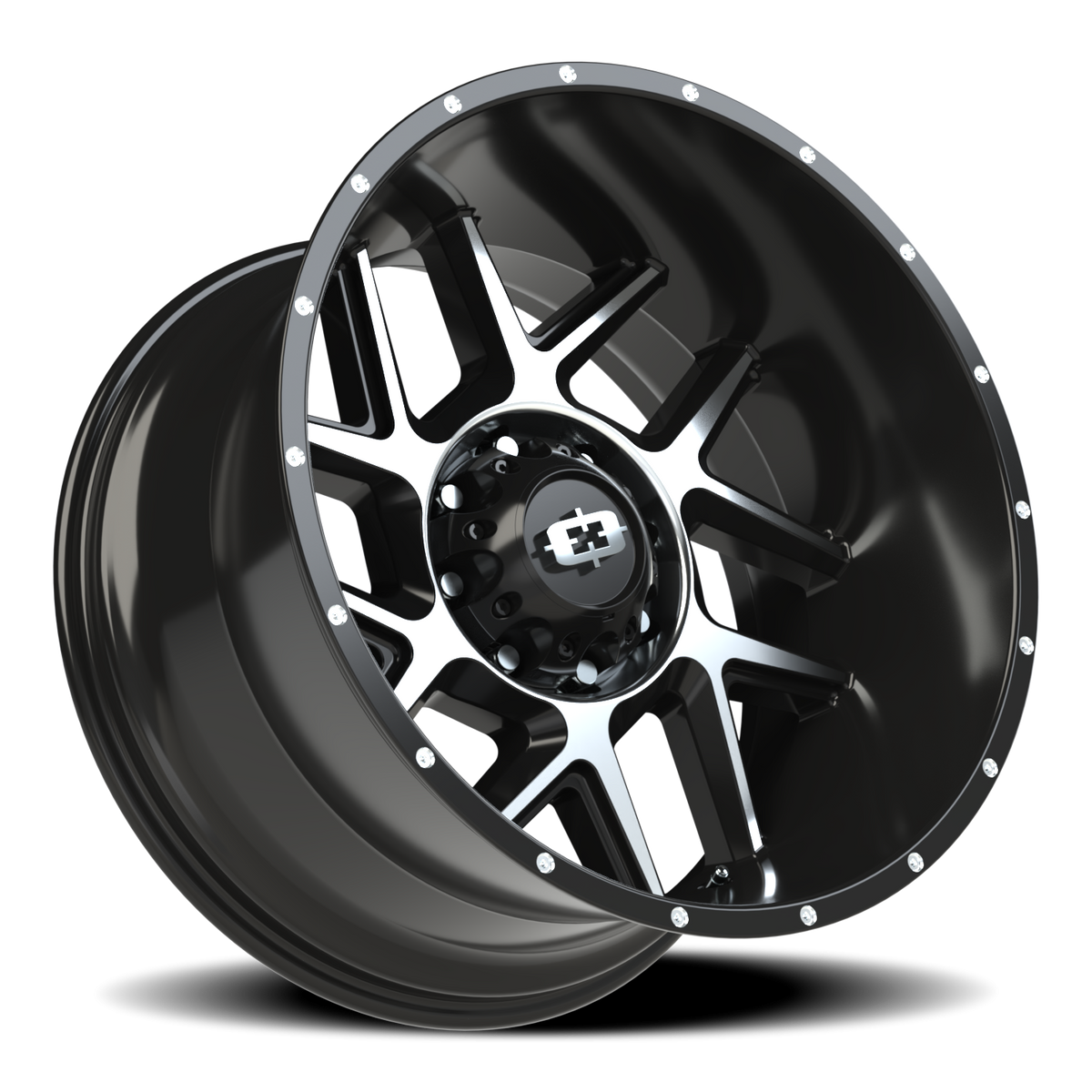 Vision Wheel 360 Gloss Black Machined Face 22x12 -51 8x170mm 125.2mm - Wheelwiz