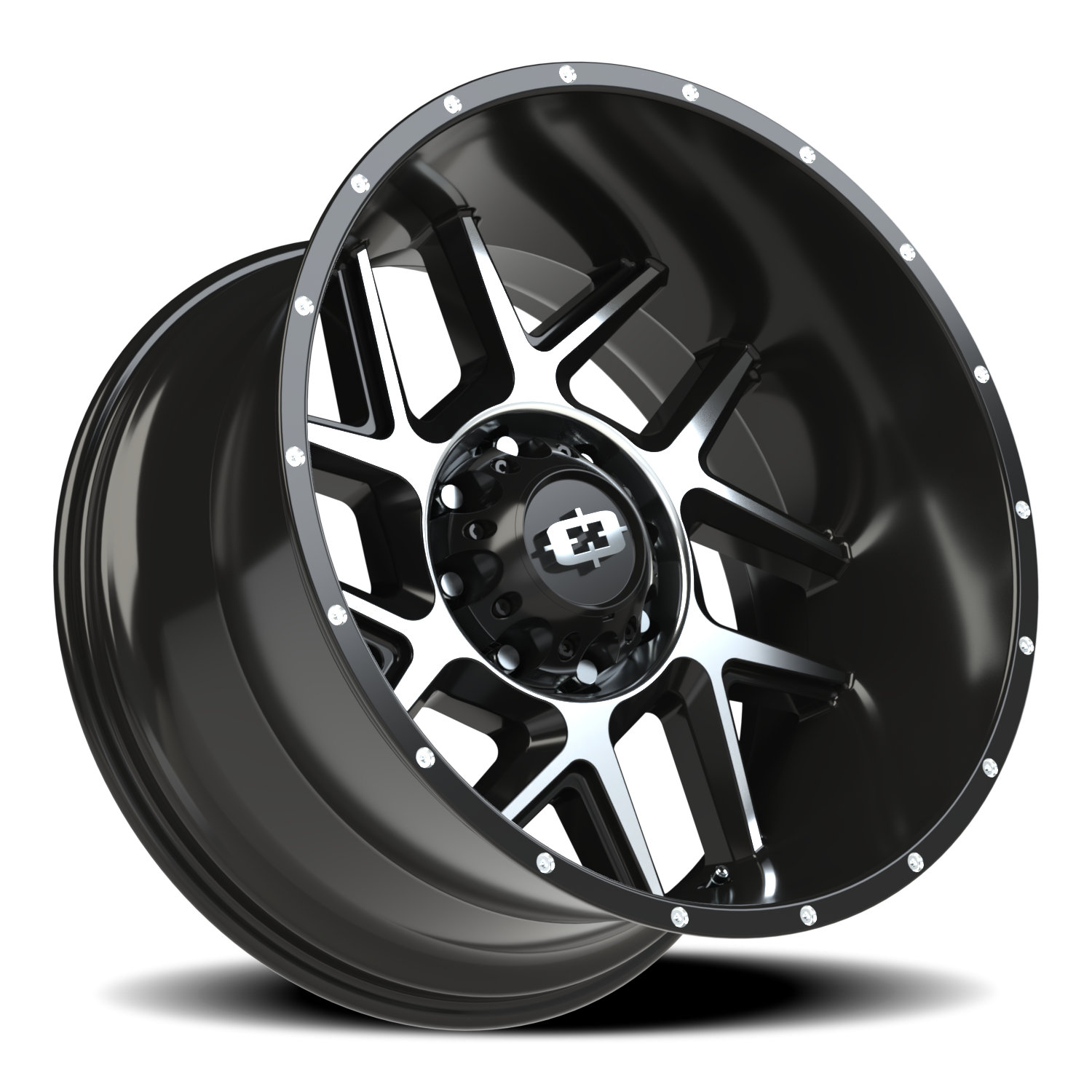 Vision Wheel 360 Gloss Black Machined Face 22x12 -51 8x170mm 125.2mm - Wheelwiz