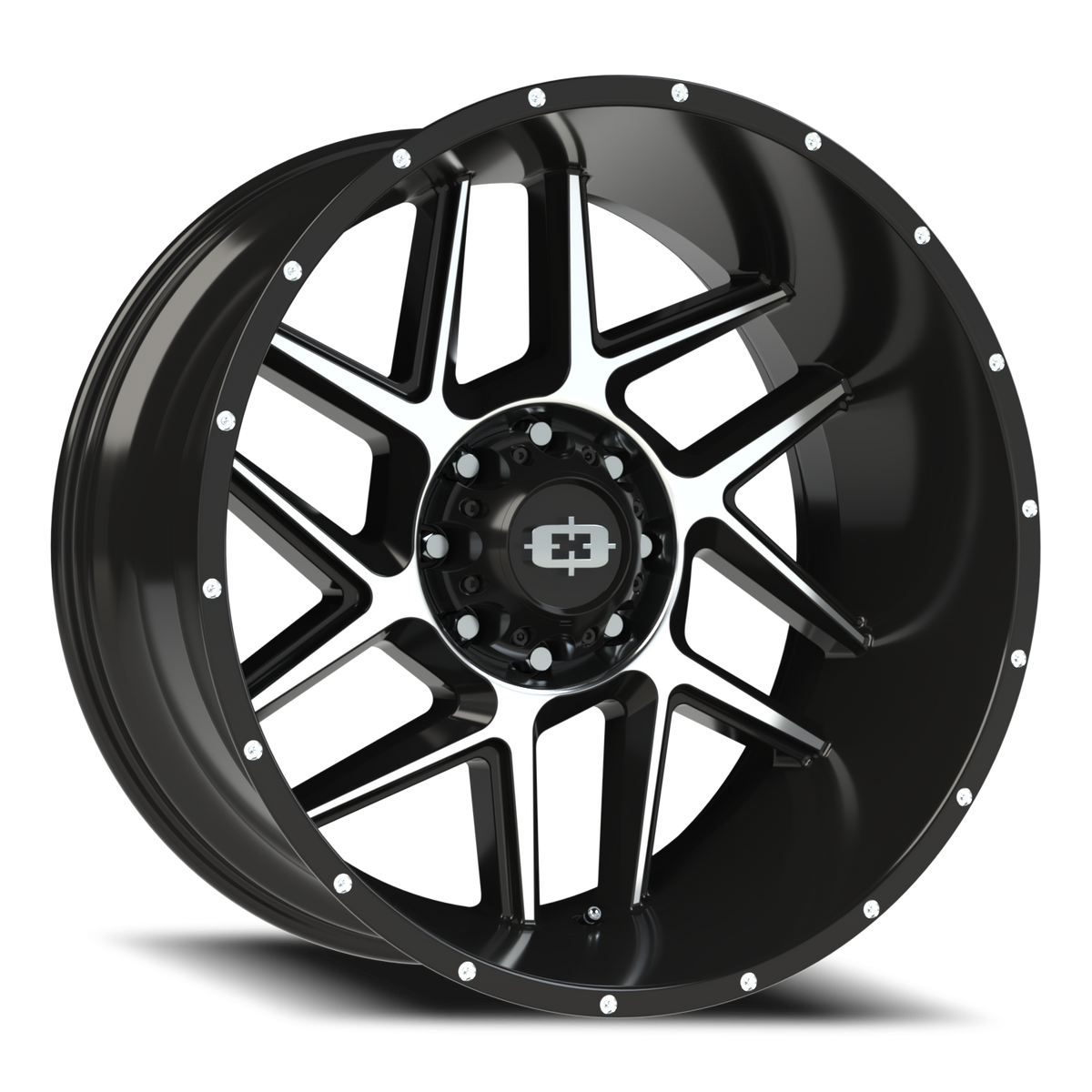 Vision Wheel 360 Gloss Black Machined Face 24x12 -51 8x165.1mm 125.2mm - Wheelwiz