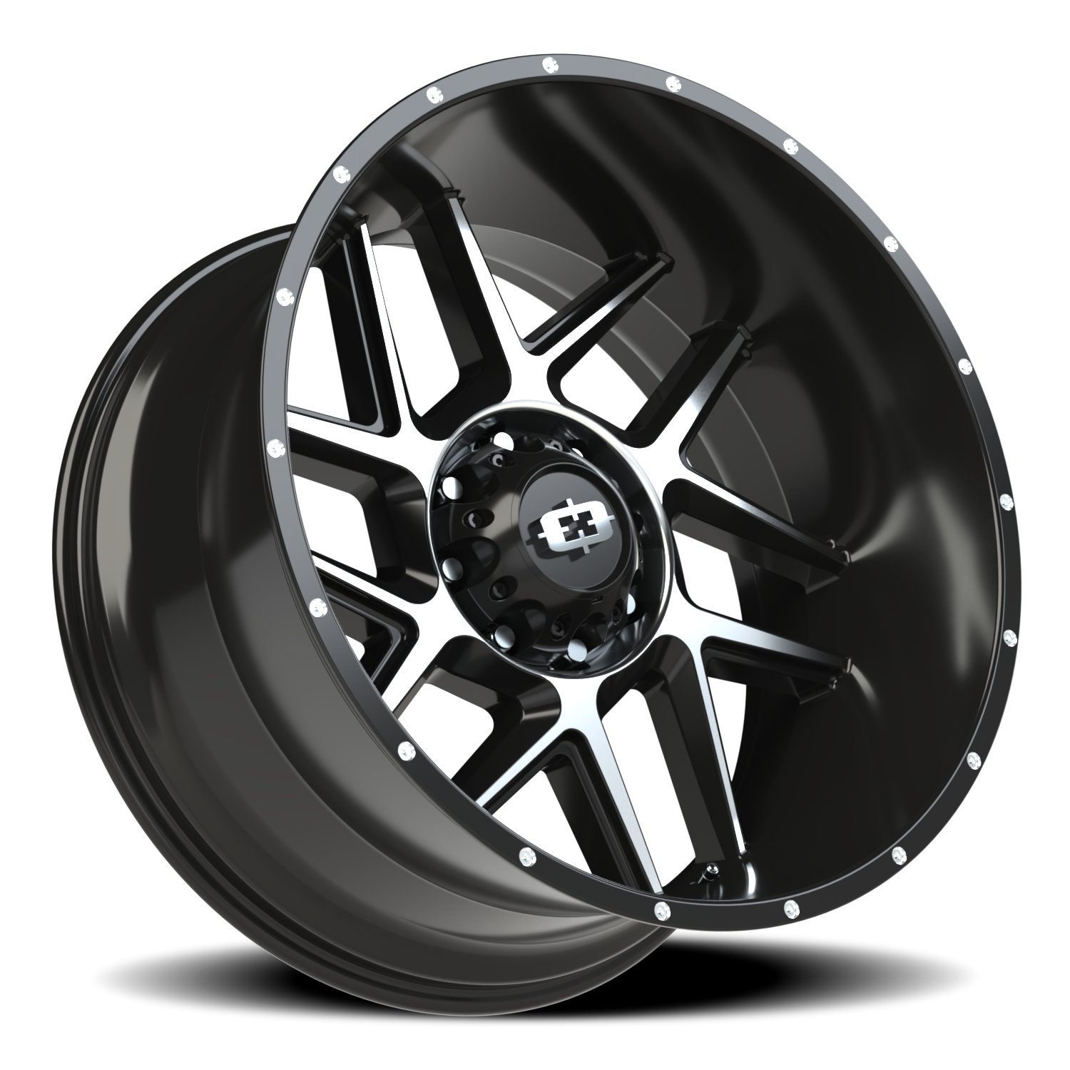 Vision Wheel 360 Gloss Black Machined Face 24x12 -51 8x165.1mm 125.2mm - Wheelwiz