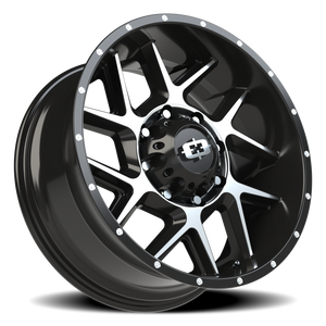 Vision Wheel 360 Gloss Black Machined Face 20x9 +12 8x165.1mm 125.2mm - Wheelwiz