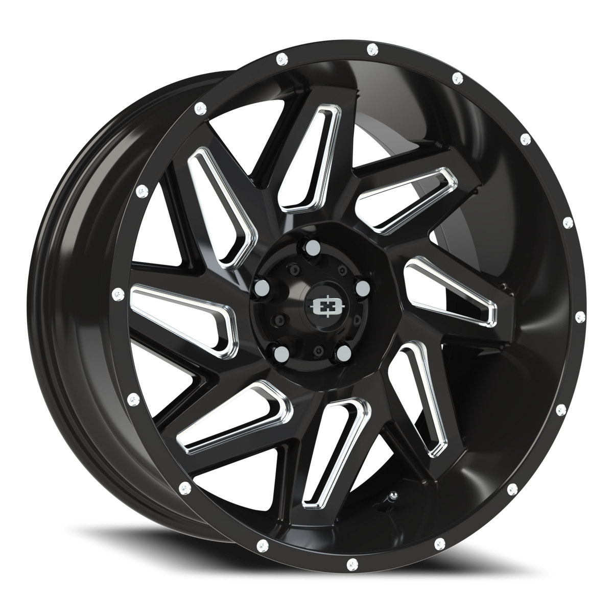 Vision Wheel 361 Gloss Black Milled Spoke 20x10 -25 5x127mm 78.1mm - Wheelwiz