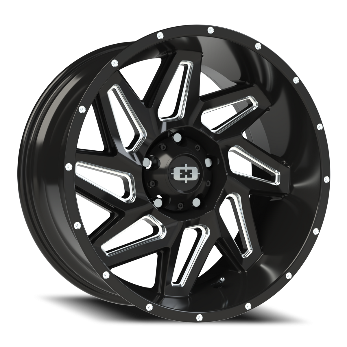 Vision Wheel 361 Gloss Black Milled Spoke 20x10 -25 5x139.7mm 108mm - Wheelwiz