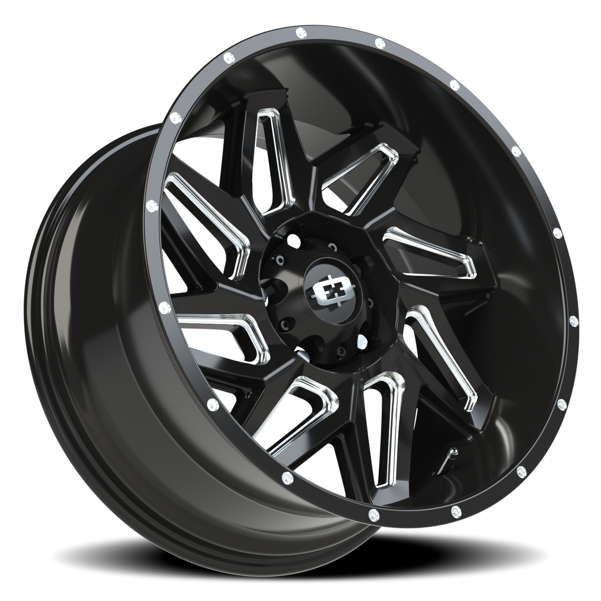 Vision Wheel 361 Gloss Black Milled Spoke 20x10 -25 5x139.7mm 108mm - Wheelwiz