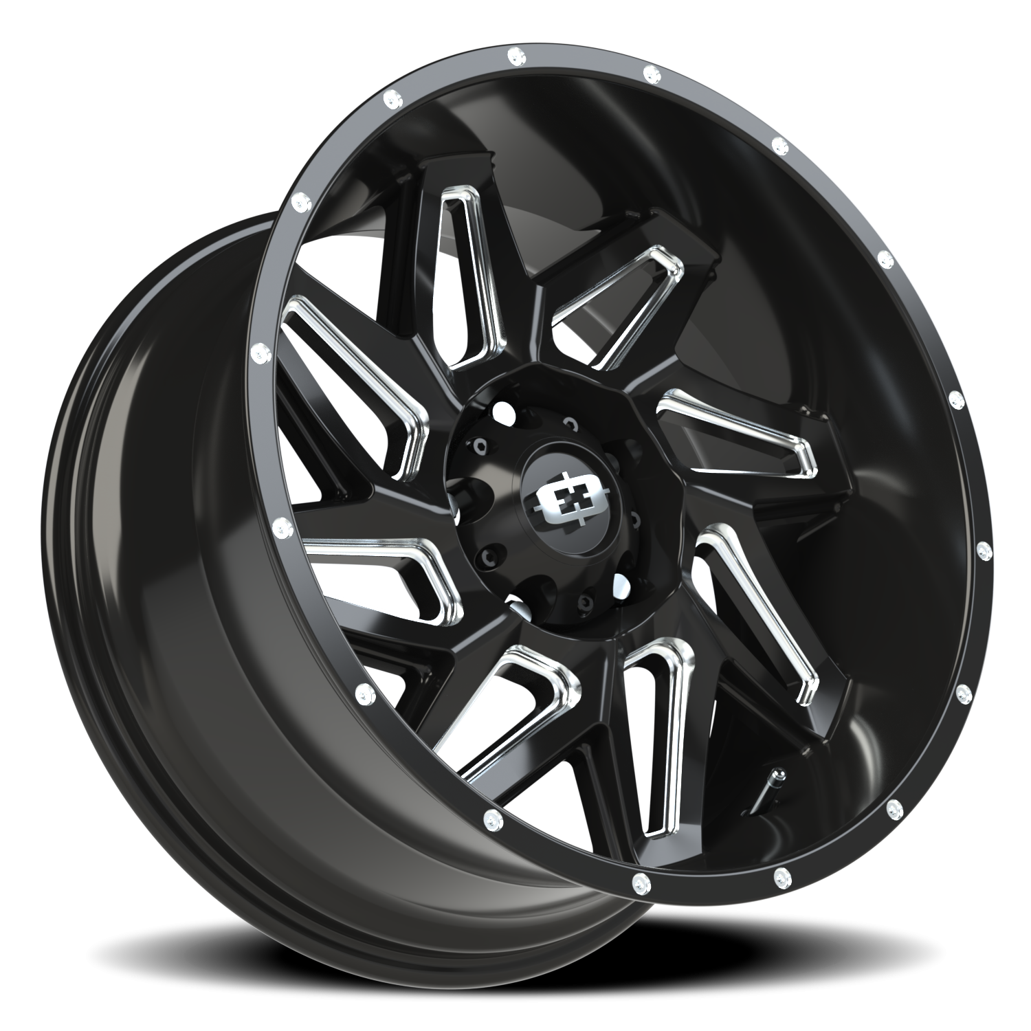 Vision Wheel 361 Gloss Black Milled Spoke 20x10 -25 5x139.7mm 108mm - Wheelwiz