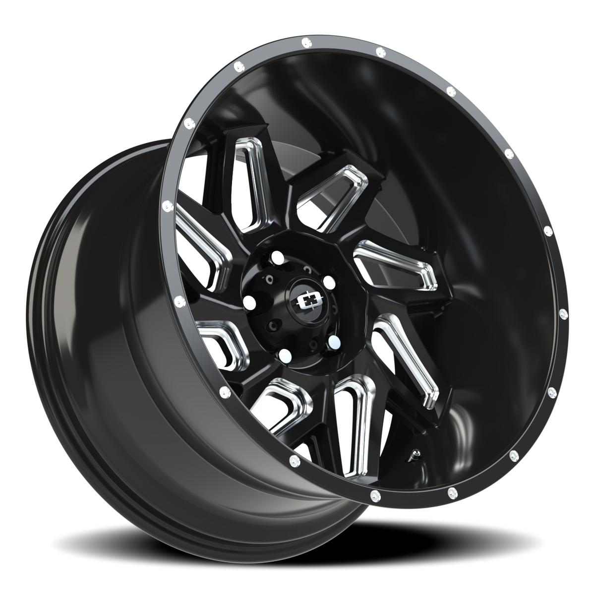 Vision Wheel 361 Gloss Black Milled Spoke 20x12 -51 5x127mm 78.1mm - Wheelwiz