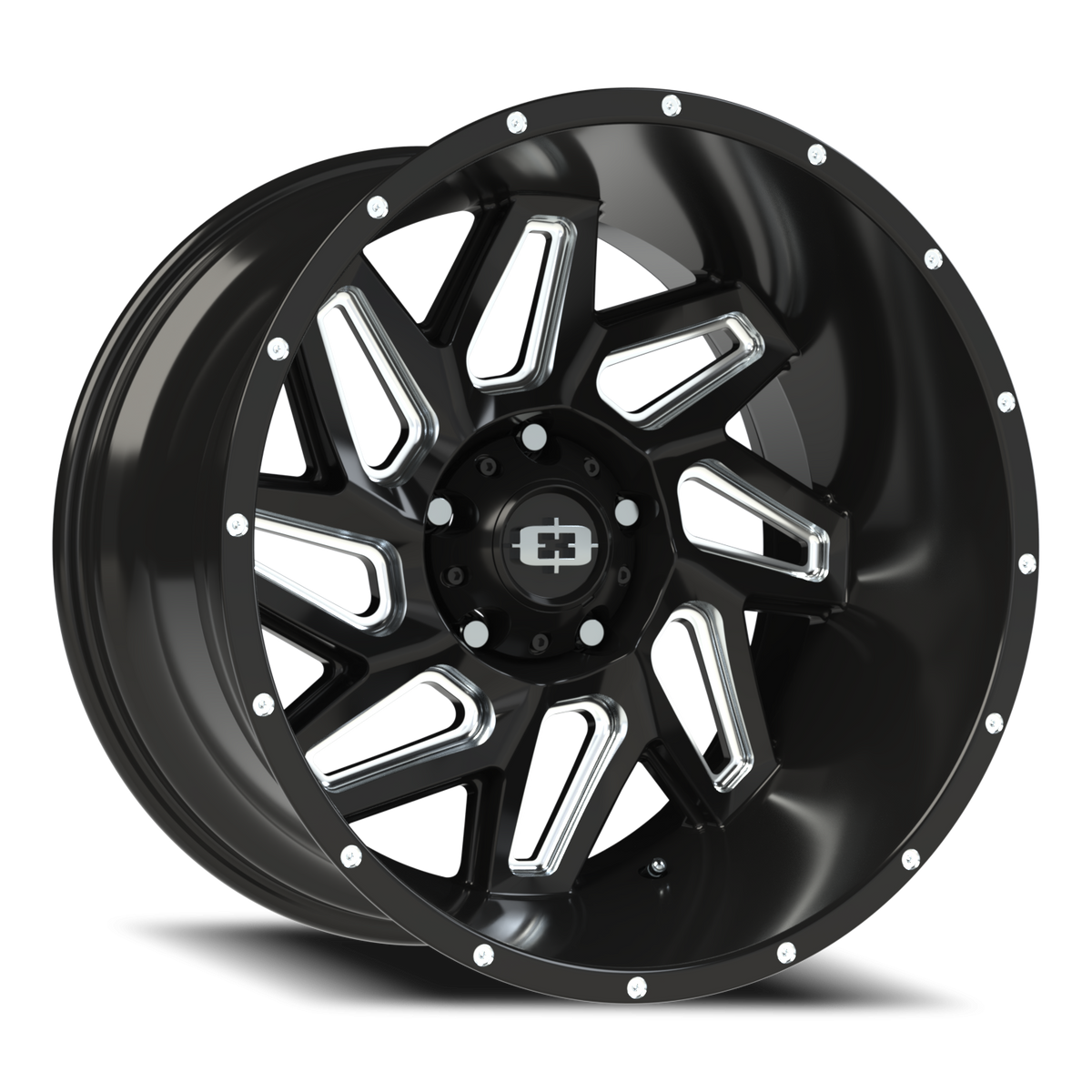 Vision Wheel 361 Gloss Black Milled Spoke 20x12 -51 5x139.7mm 108mm - Wheelwiz