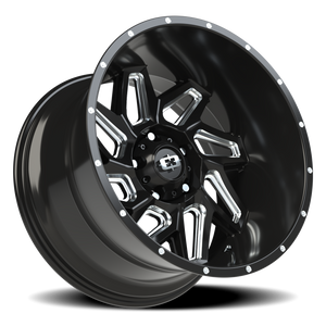 Vision Wheel 361 Gloss Black Milled Spoke 20x12 -51 5x139.7mm 108mm - Wheelwiz